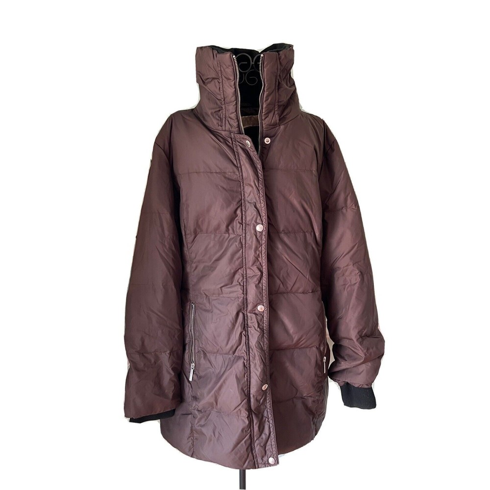 Michael Kors Brown Down Filled Full Zip Warm coat Size Large